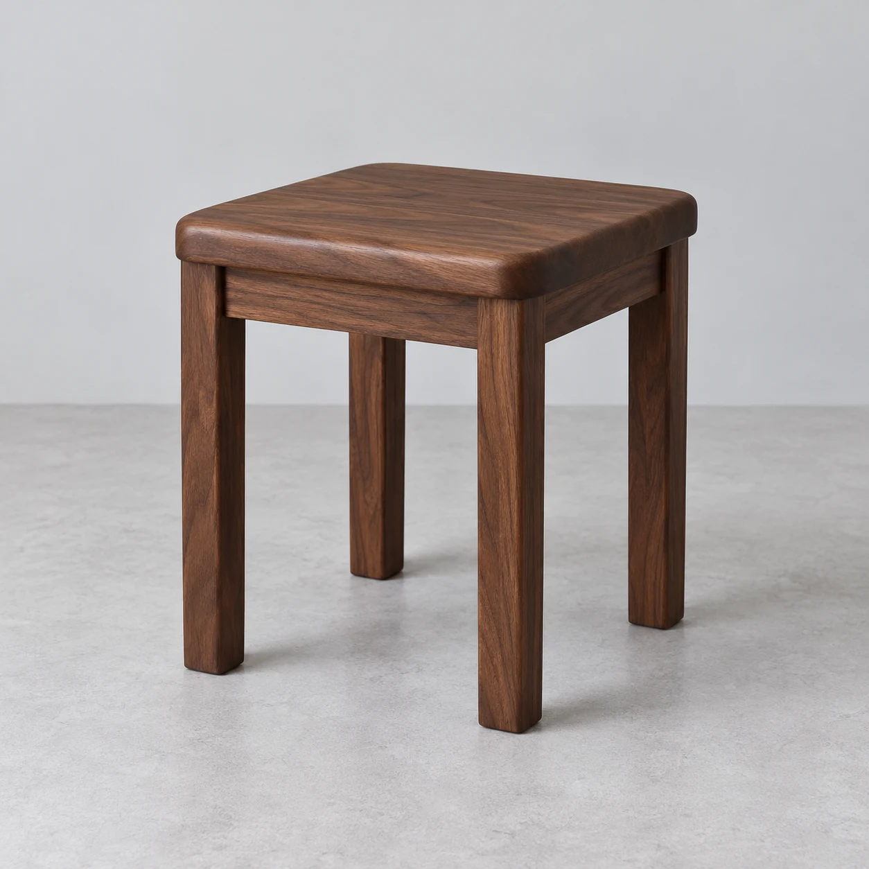 Walnut square stool